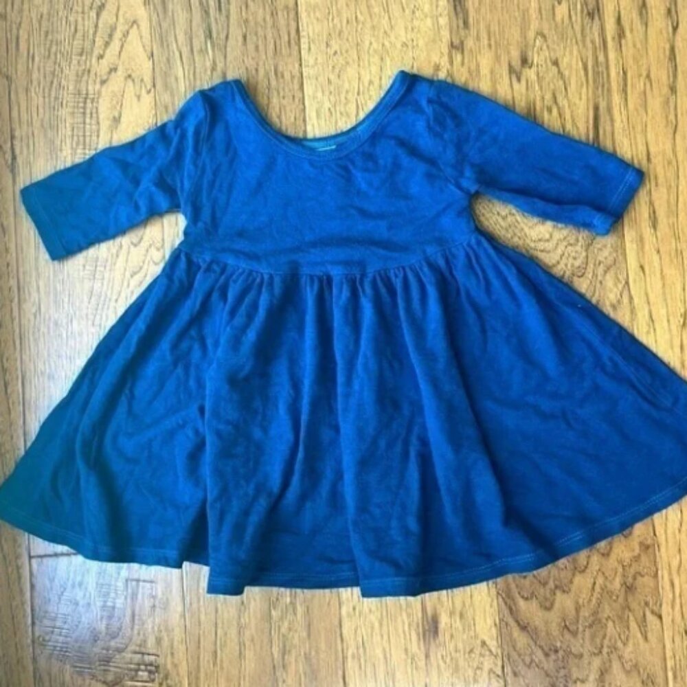 Vivie‎ & Ash Bamboo Three Quarter Sleeve Twirly Dress, Blue/Teal, Size 2T, GUC